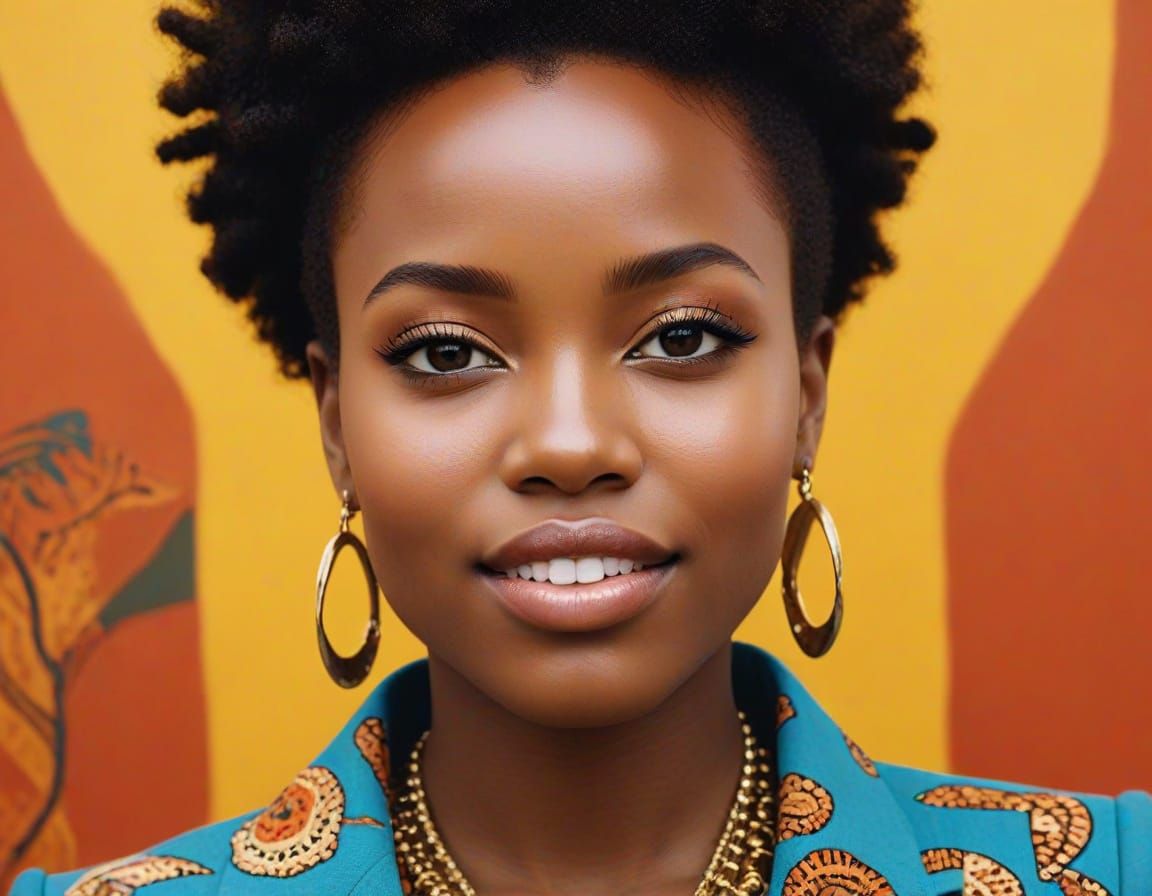 Confident African Businesswoman Exudes Poise and Curiosity