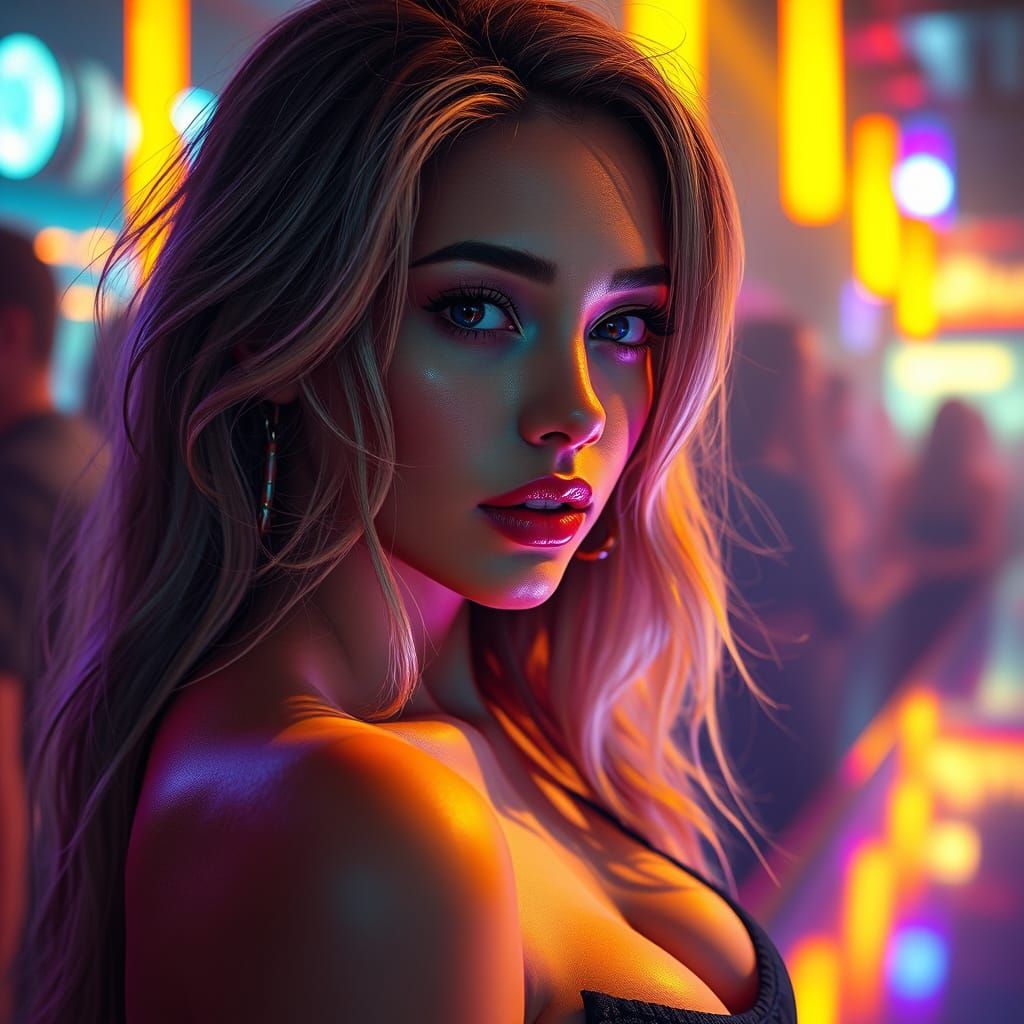 Cinematic Portrait in Dance Club Setting