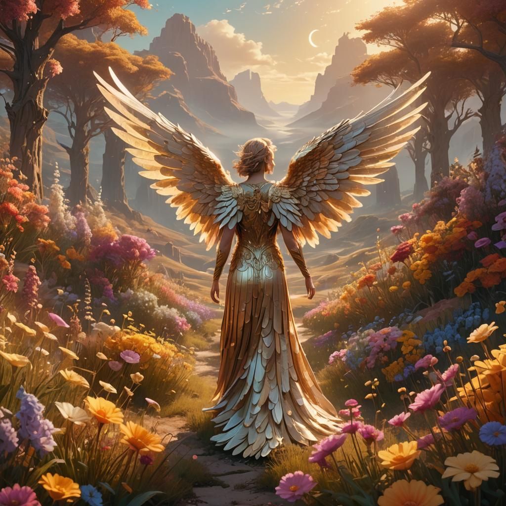 Angel in Surreal Landscape: Fantasy Concept Art