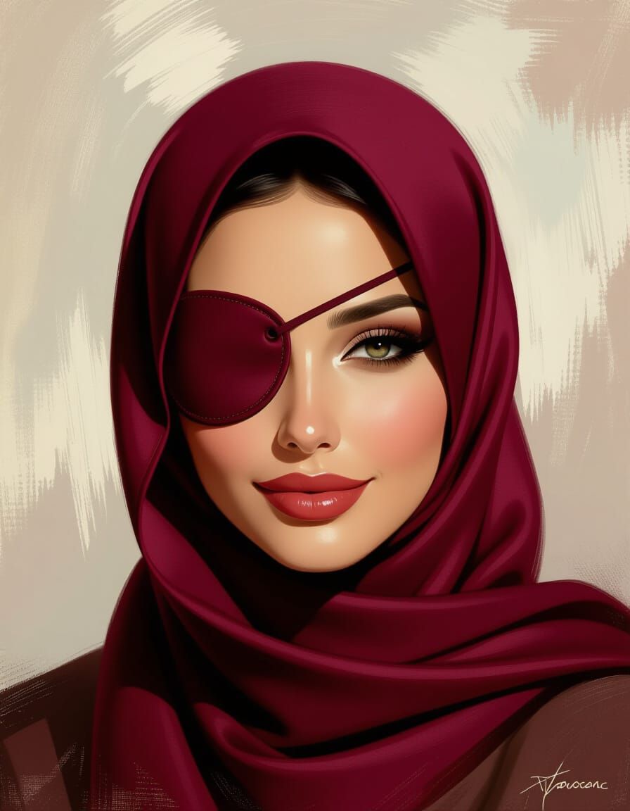 Woman in Hijab: An Oil Painting Portrait
