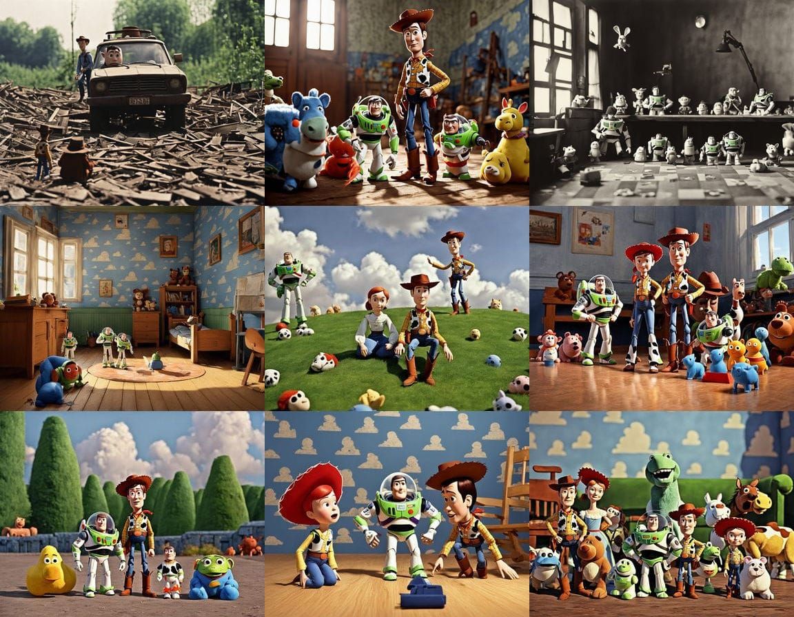 Toy Story in Style of Classic Art Film