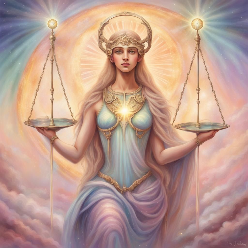 Libra Astrological Sign in Pastel Fantasy Art