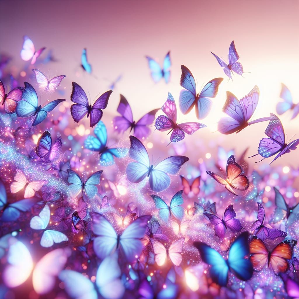 Radiant Butterflies: Fifty Shades of Purple Florescence