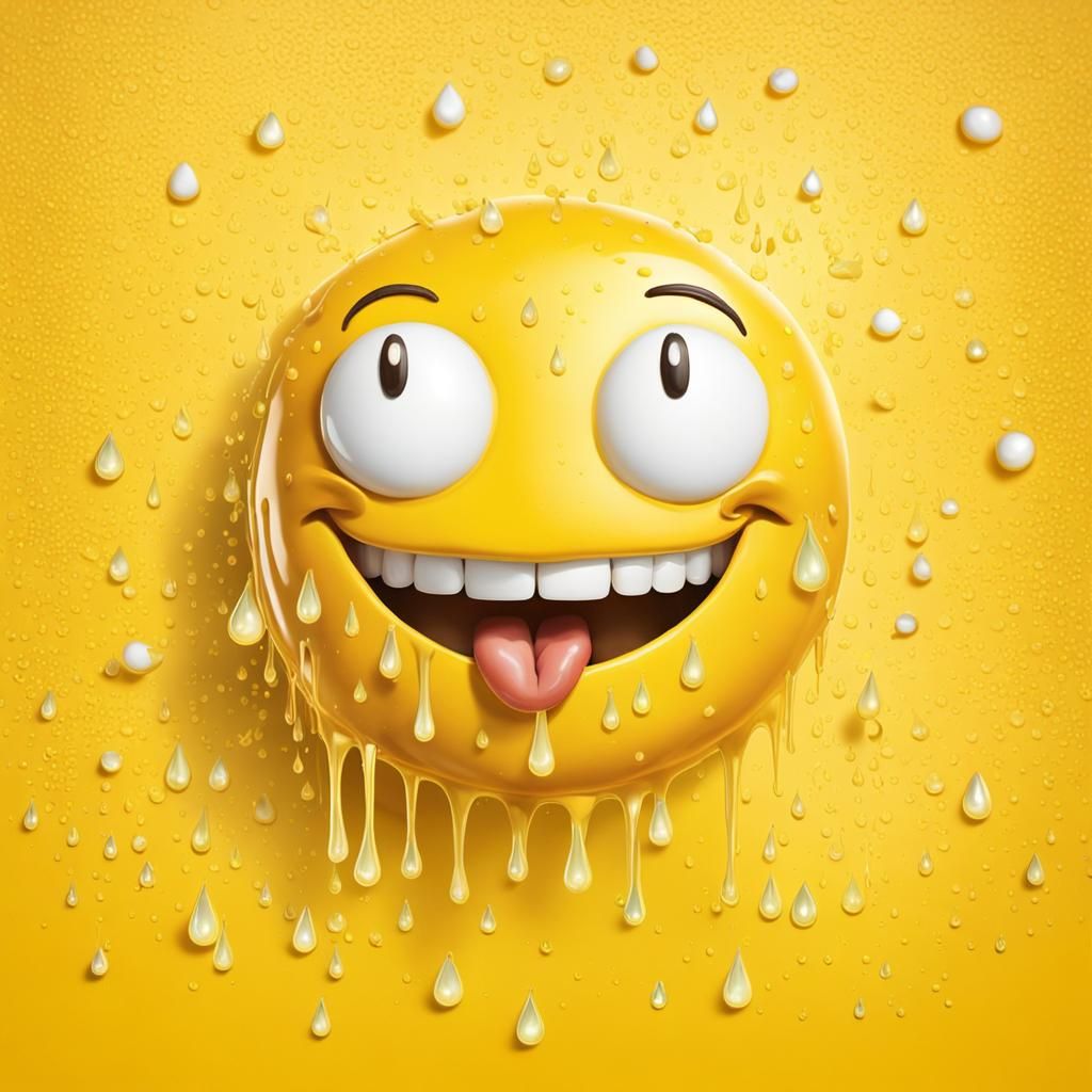 Hyperrealistic Emoji Displaying Intense Hunger and Craving