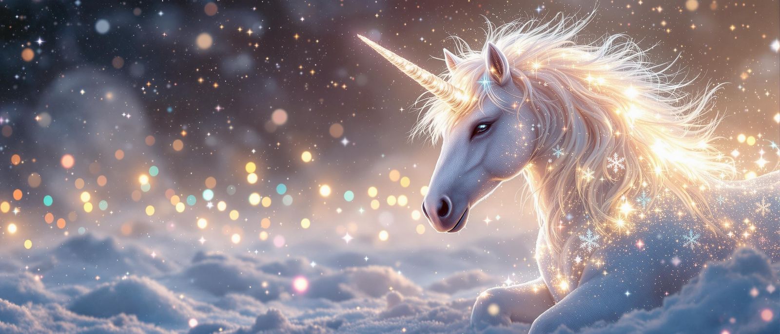 Winter Wonderland Unicorn in Ethereal Glow