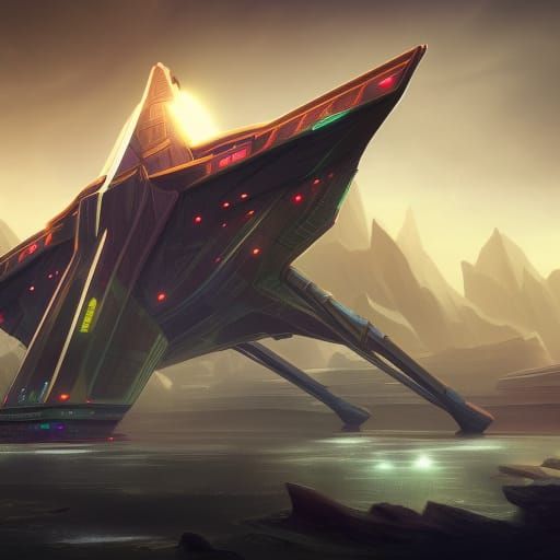 Triangle Capital Spaceship Concept Art in Unreal Engine