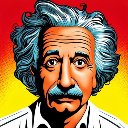 Einstein in Retro Comic Book Style