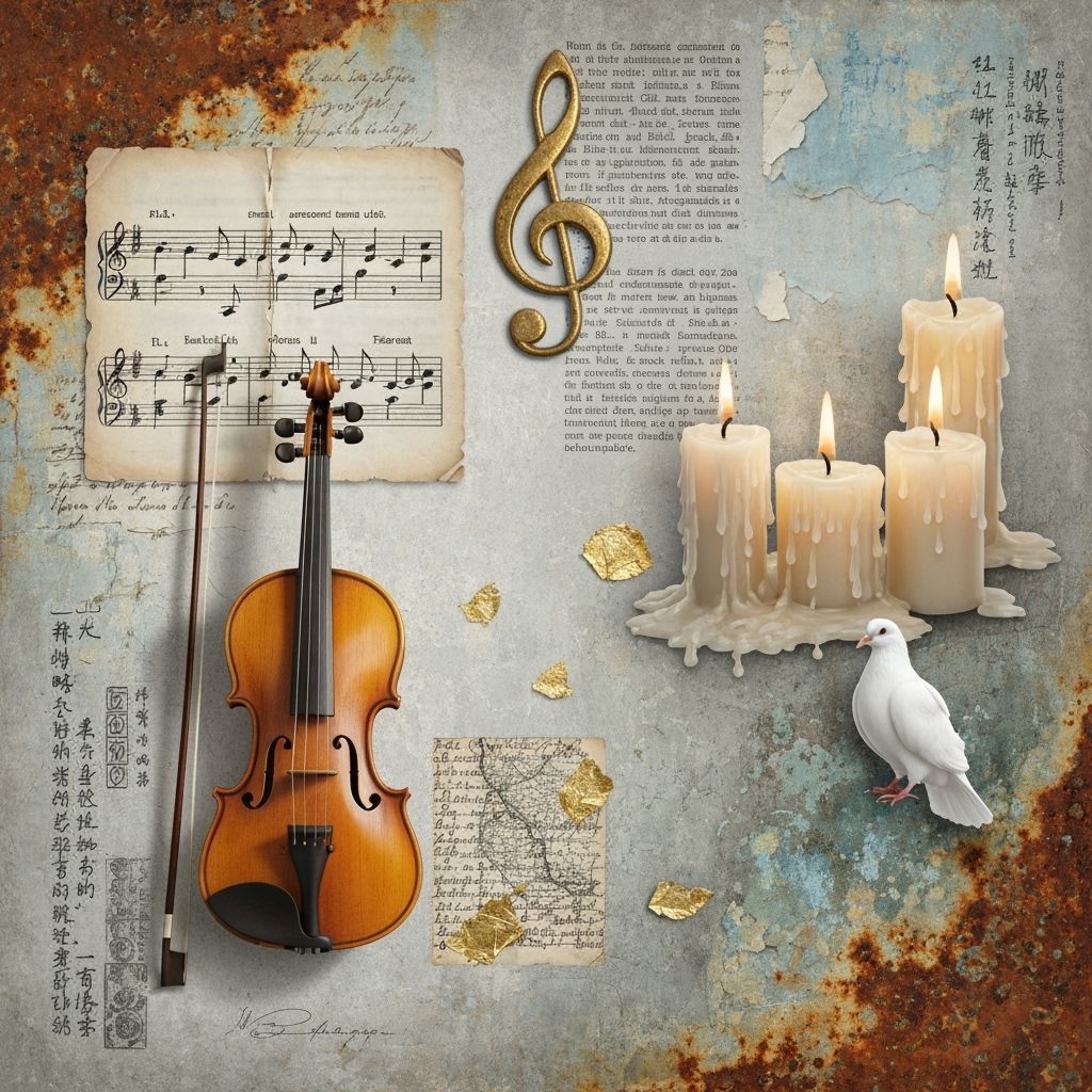 Antique Violin with Cherished Memorabilia