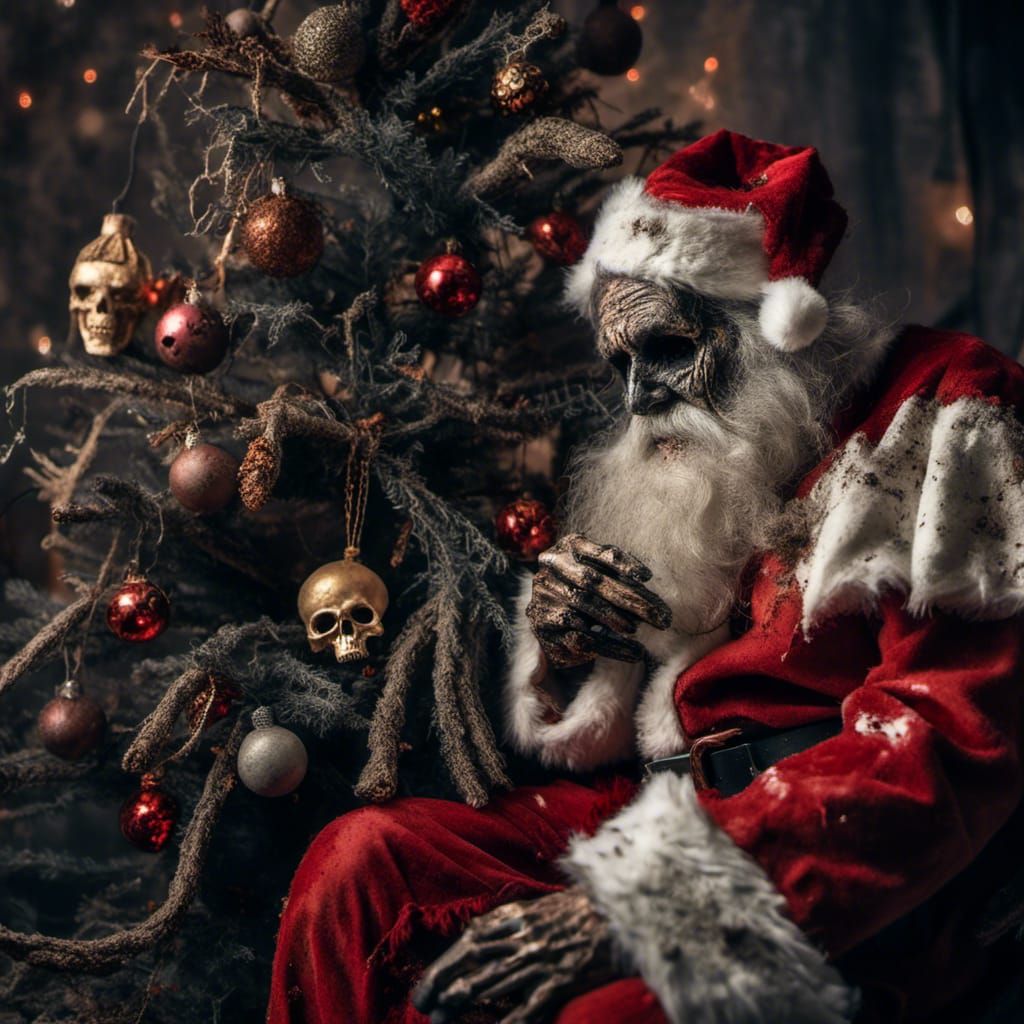 Decaying Santa Claus and Dead Christmas Tree