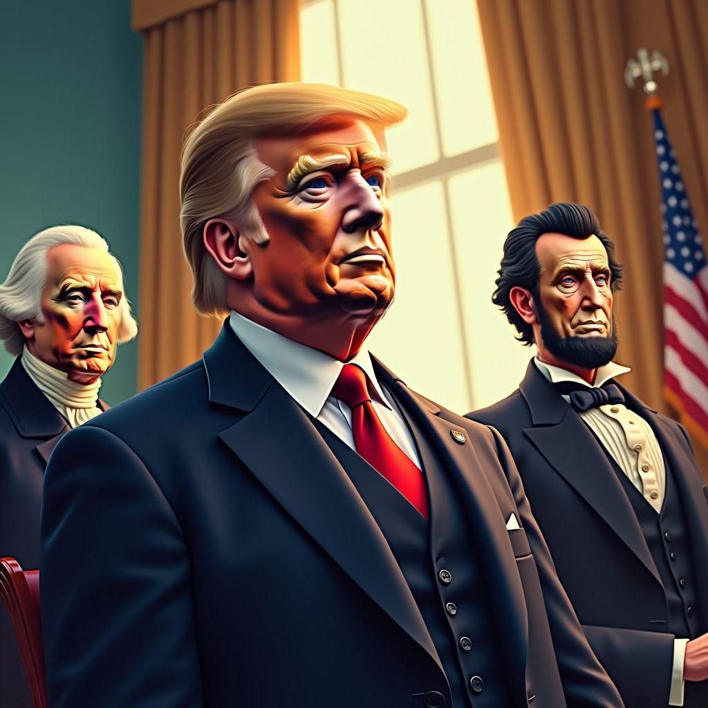 Trump, Washington, and Lincoln in the White House