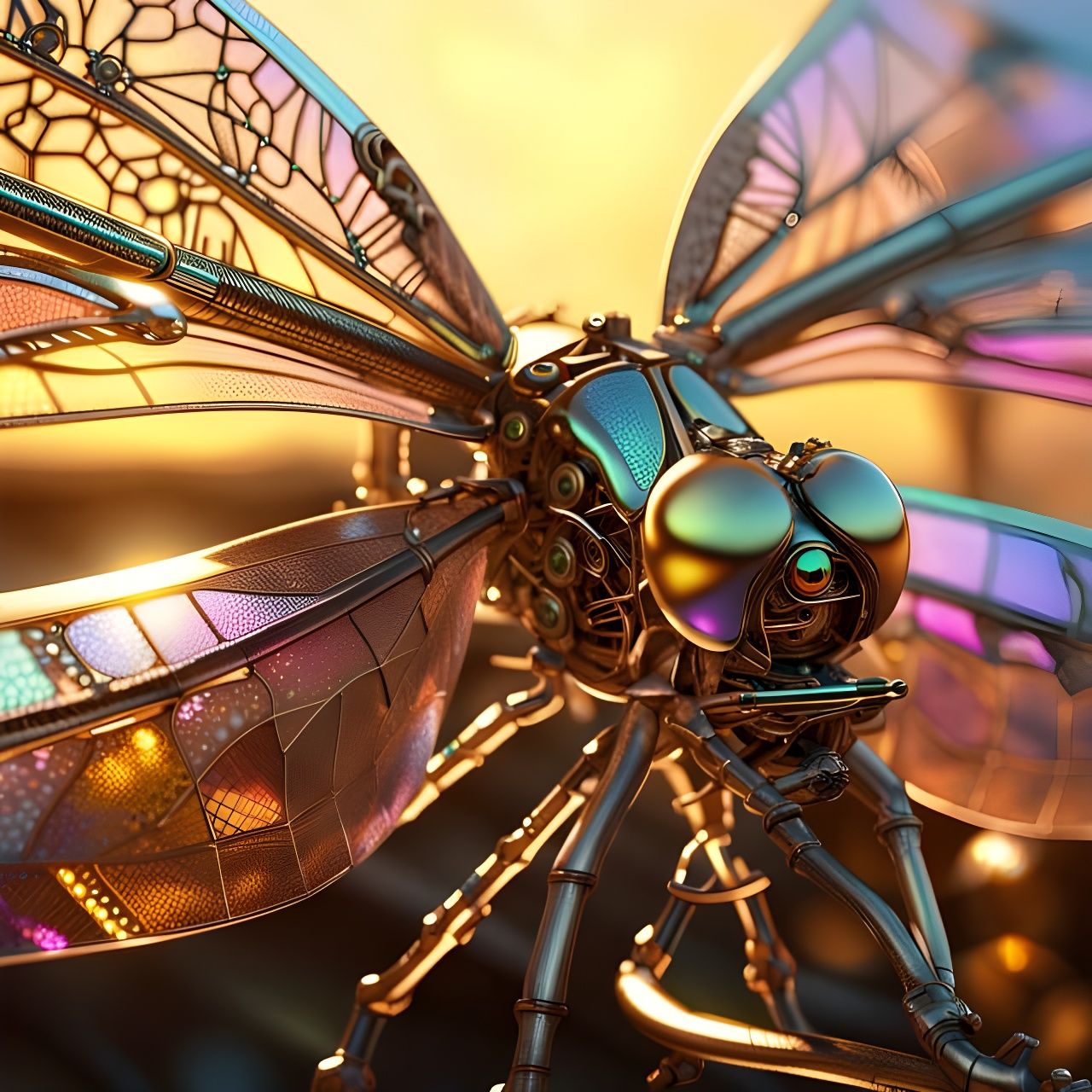 Crystal Dragonfly Shimmers in Sunlight