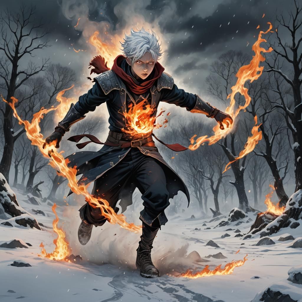 Shoto Todoroki Unleashes Fire and Ice Powers