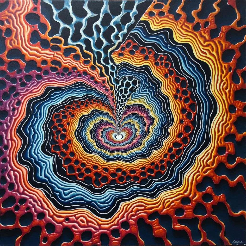 Mesmerizing Optical Illusion in Op Art Style