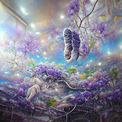 Wisteria Dream: A Surreal Astral Painting