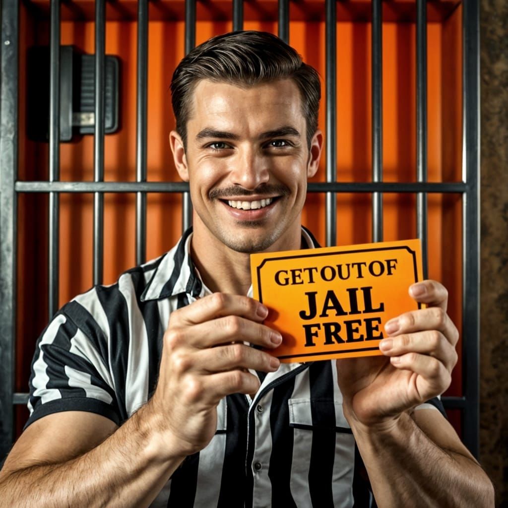 Vintage Prisoner's Monopoly Escape: High-Contrast Portrait