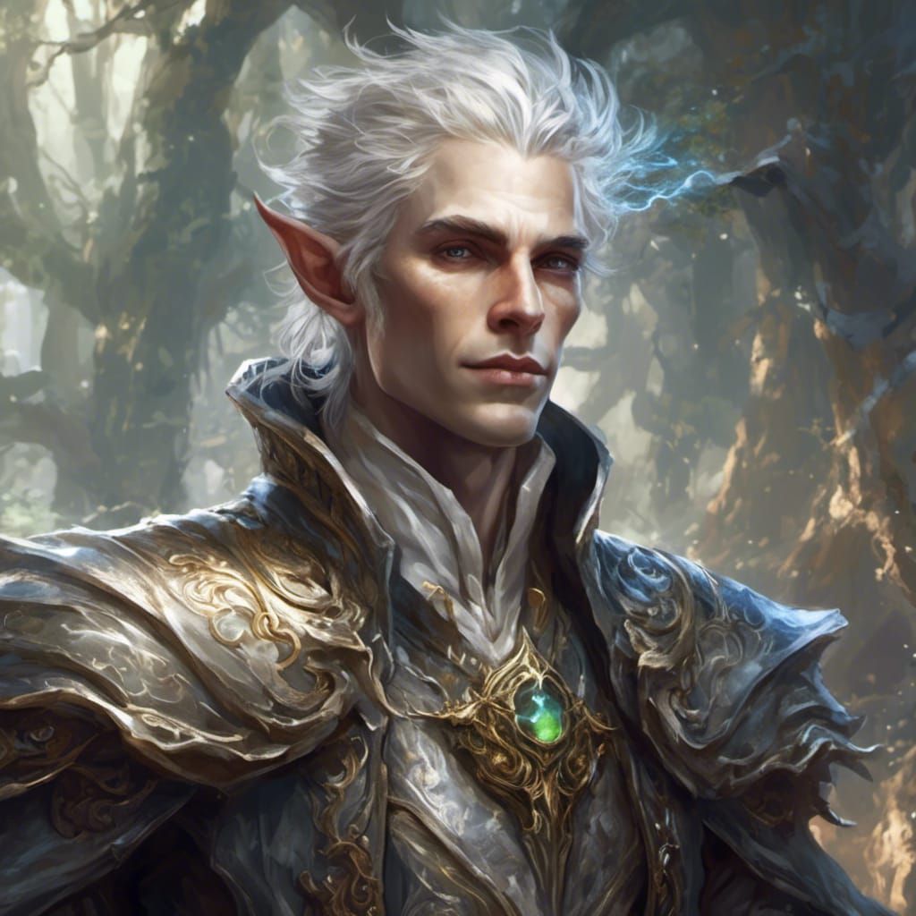 High Elf Mad Scientist Portrait in Hyperreal Style
