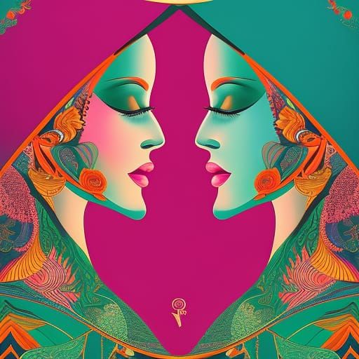 Split Screen Mirror Image in Romantic Style