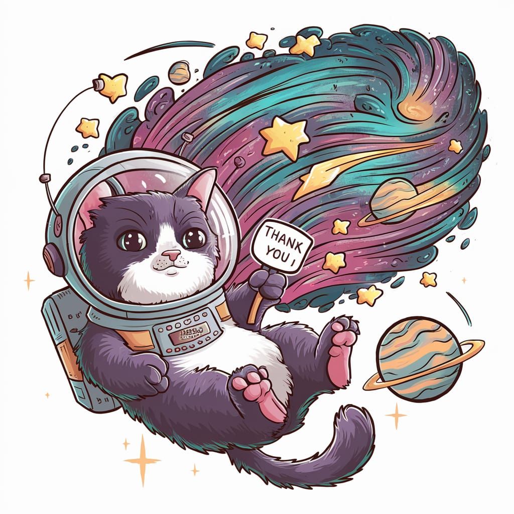 Cosmic cat says much appreciation