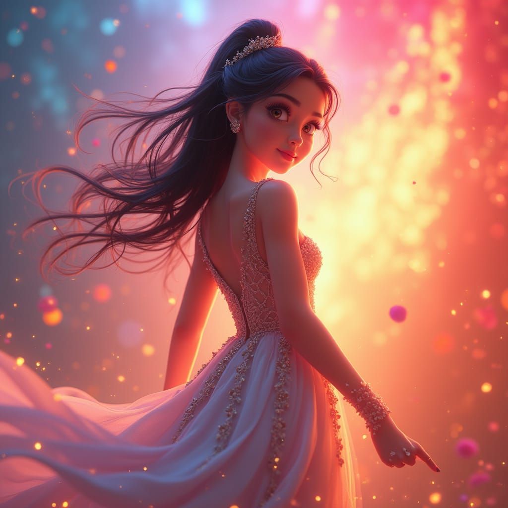 Cinematic Portrait of a Girl in Flowing Dress