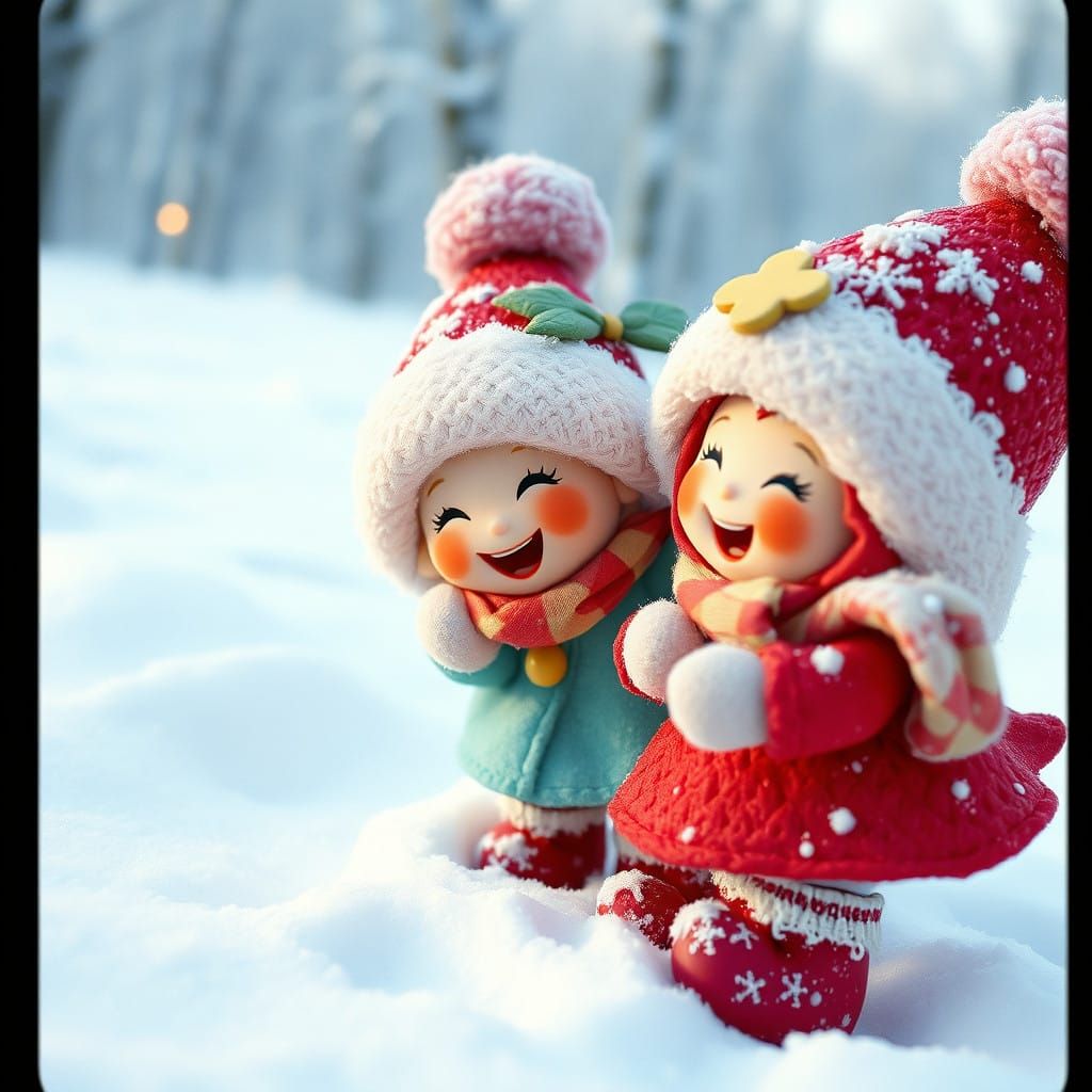 Winter Wonderlands of Childhood Joy in Film Noir Style