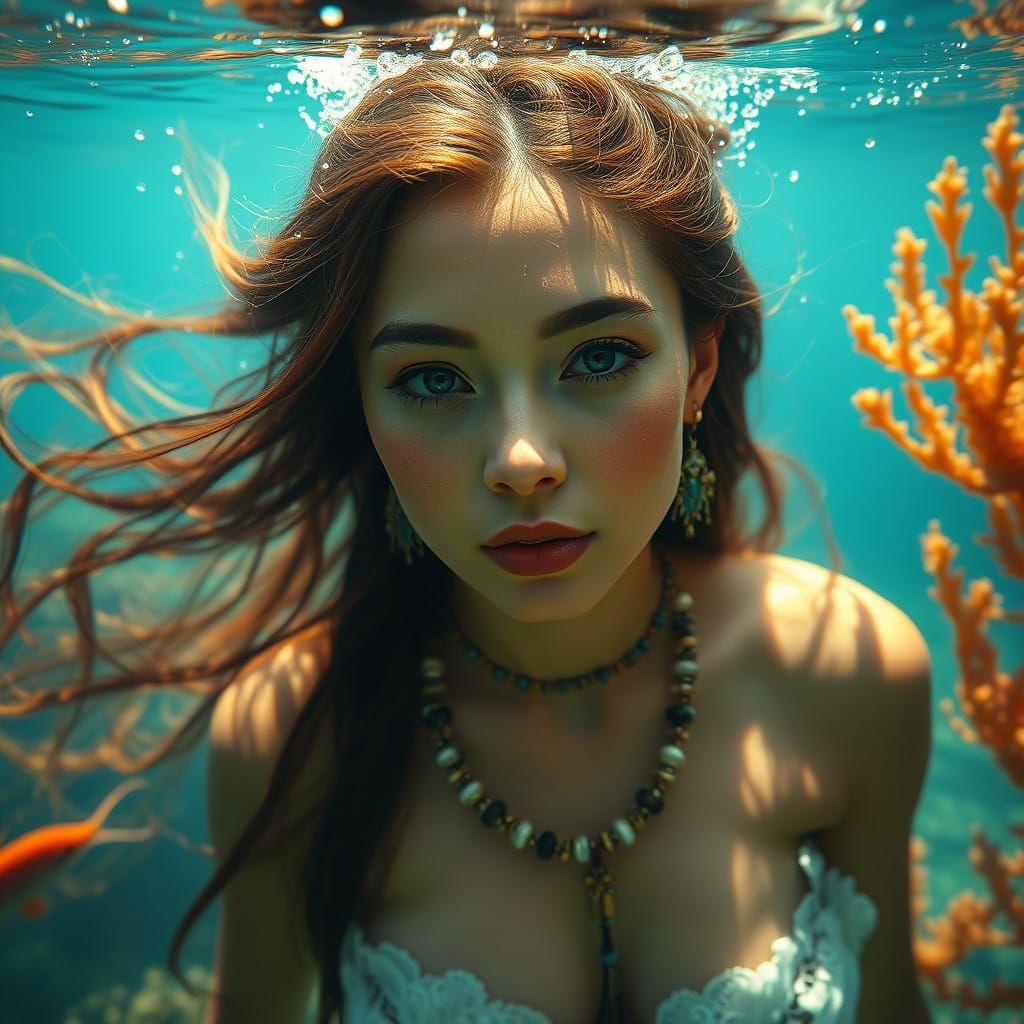 Ethereal Mermaid in Crystal Clear Waters