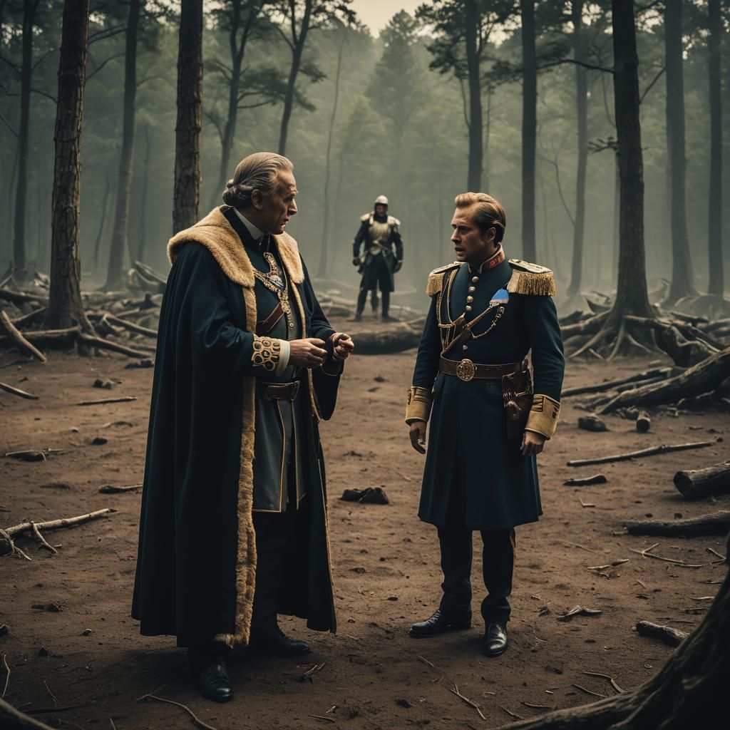 Minister and King: Dramatic Cinematic Film Still