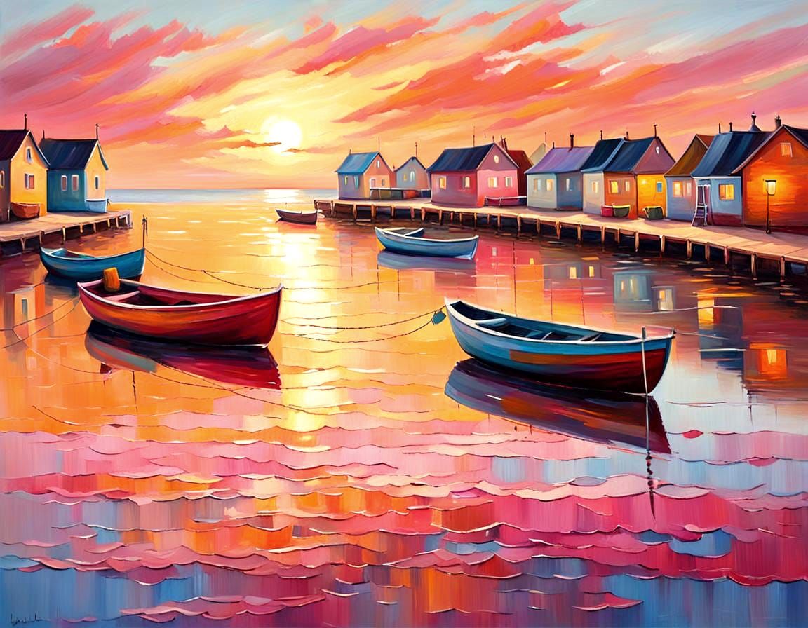 Serene Seaside Landscape in Egg Tempera