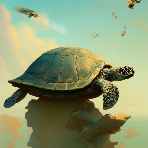 Floating Sea Turtles