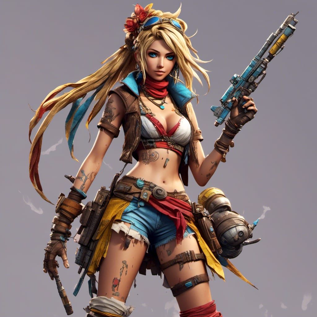 Rikku from Final Fantasy X in Cinematic Style