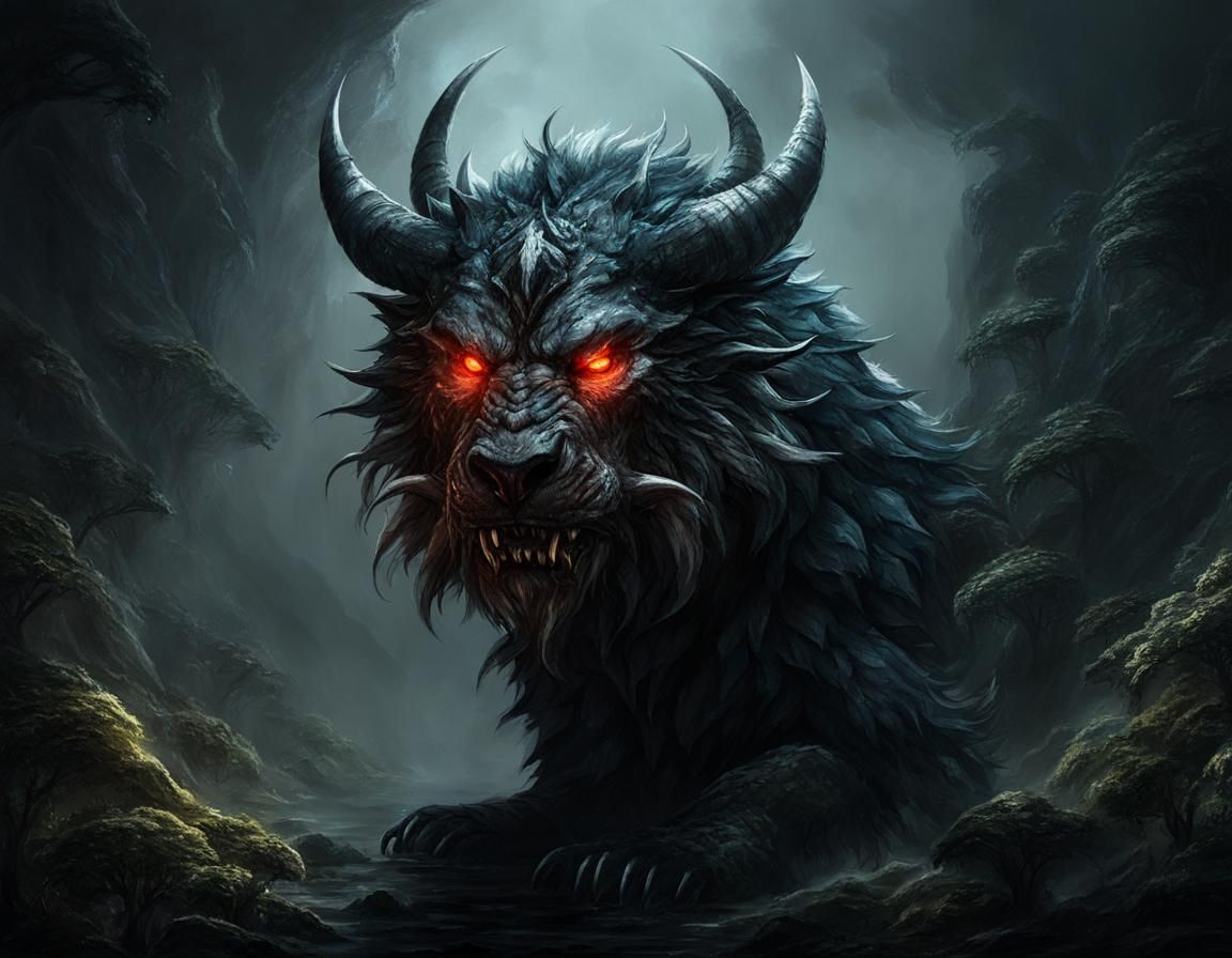 Epic Dark Fantasy Beast Portrait