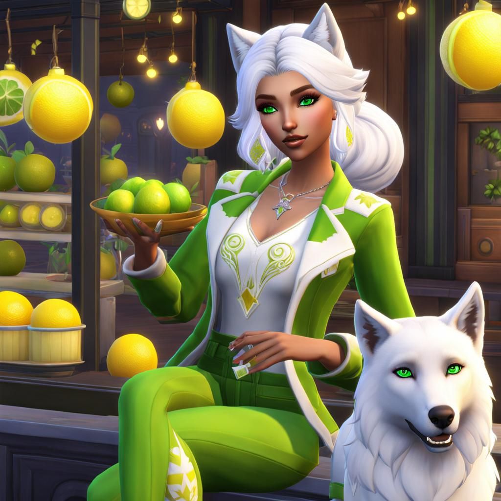 The Sims 4: Wolfie and female with lemons