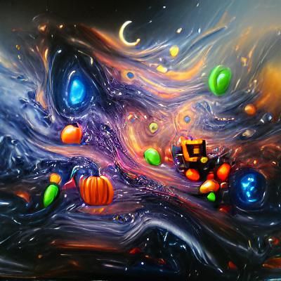 Halloween Galaxy Filled with Candy Stars