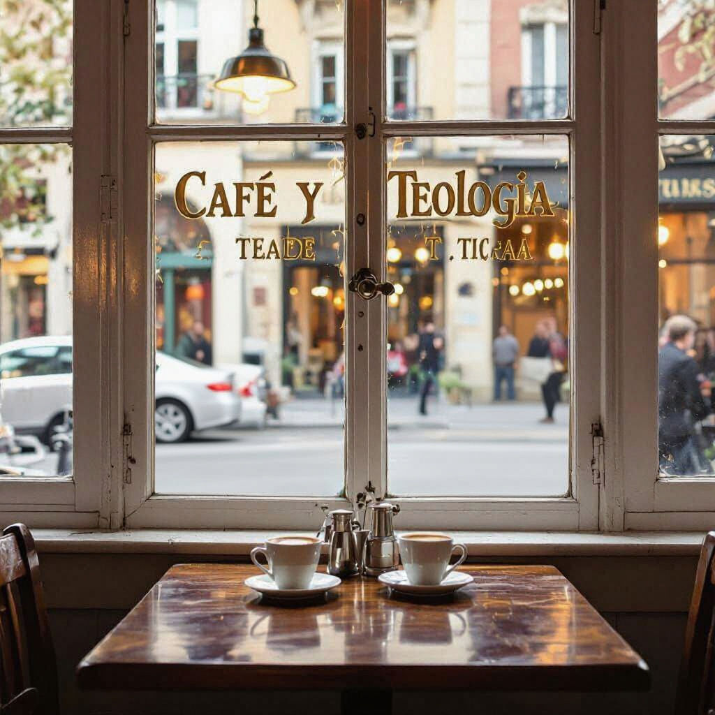 Cafe Window with Philosophers