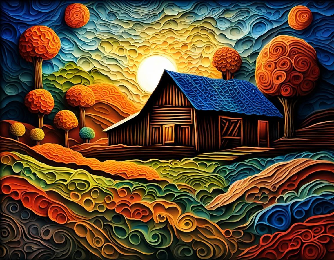 Claude Monet Farm Life Impasto Painting