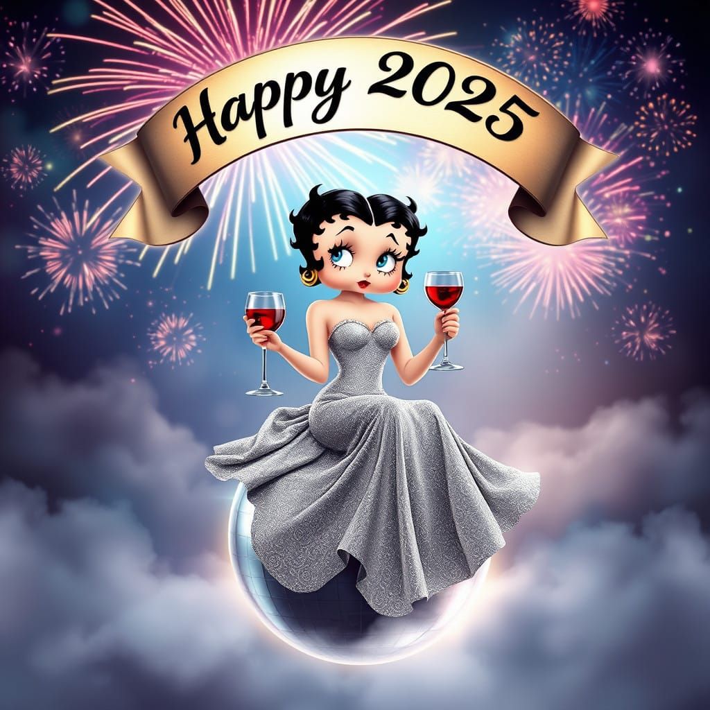 Betty Boop in Sparkling Disco Ball Scene