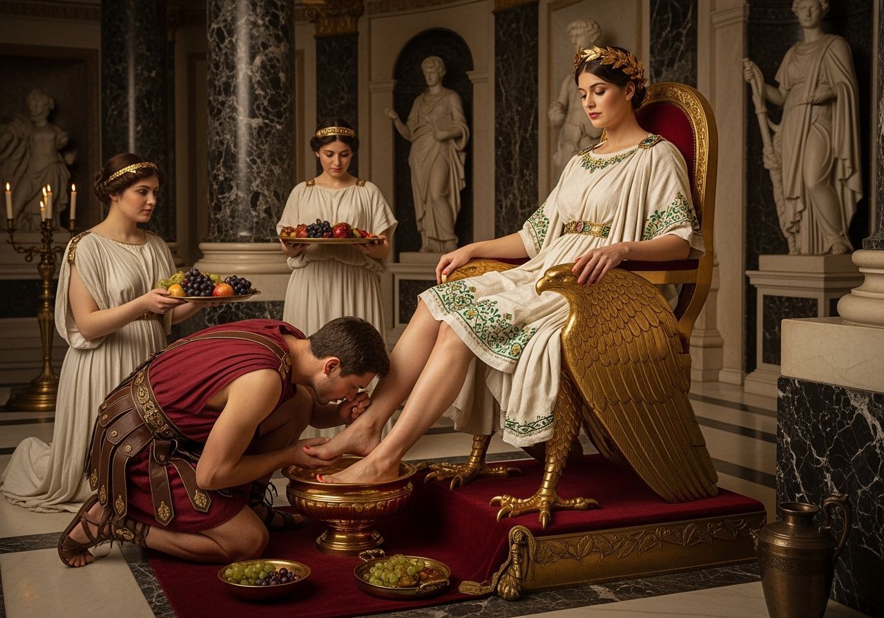 Roman Empress on Golden Eagle Throne, Classical Style