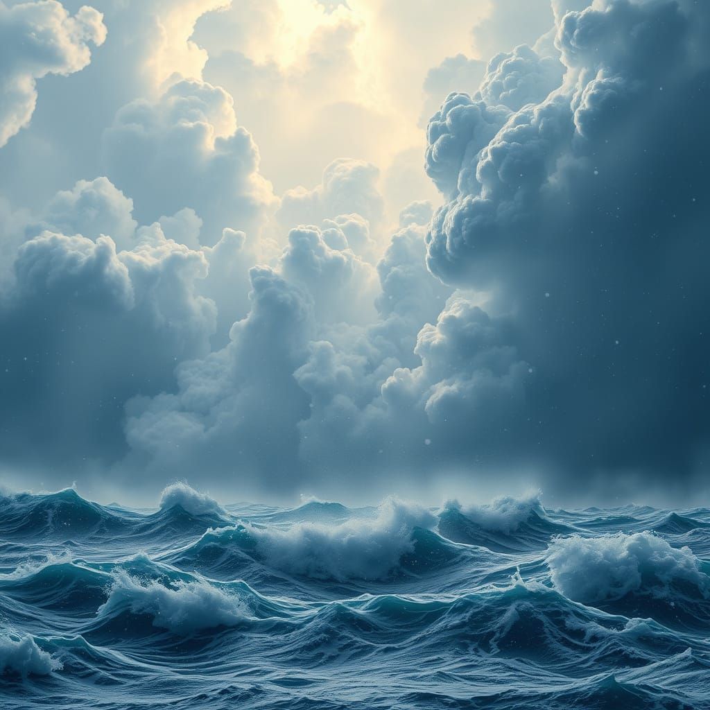 Massive Snowstorm Above Turbulent Ocean in Hyper-Realistic S...