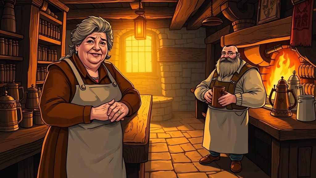 Cozy Tavern Scene in Johan Egerkrans Style