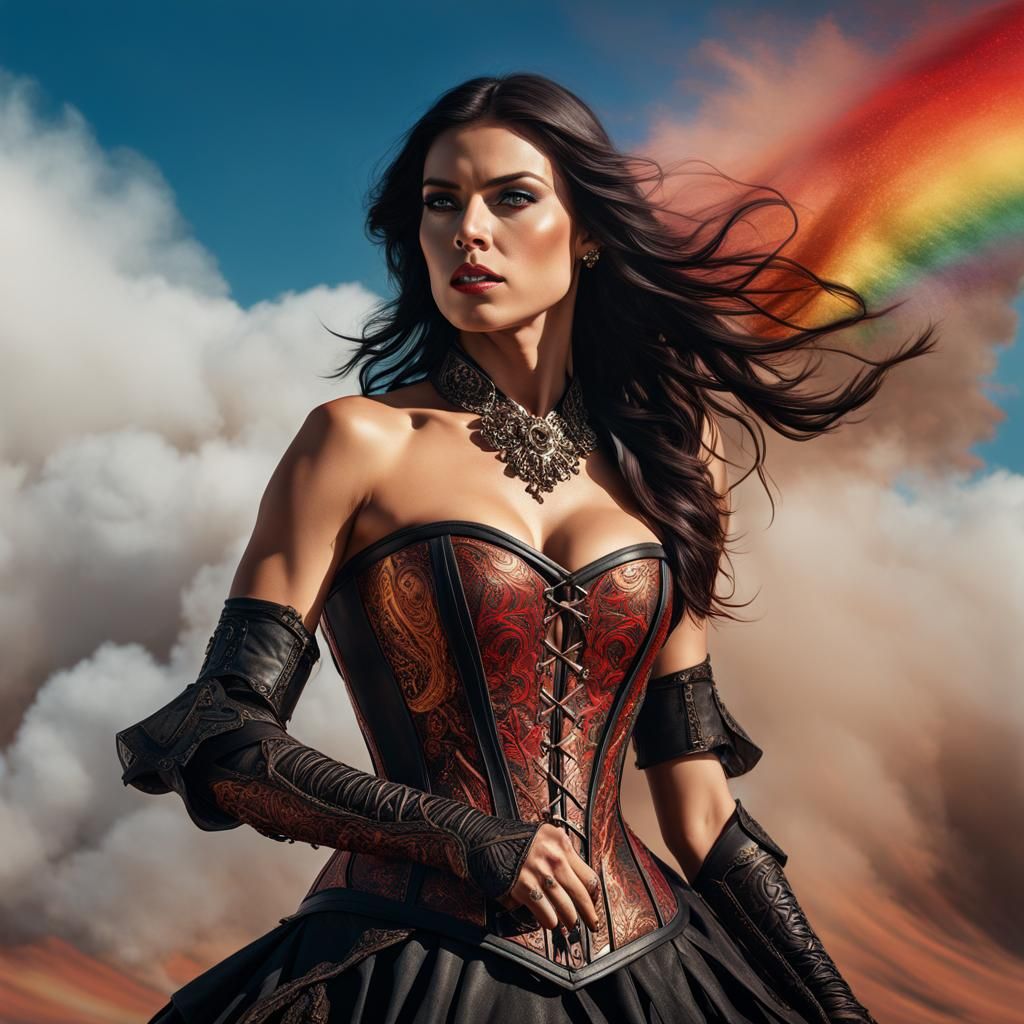 Warrior Princess Dissolving into Smoke: Digital Art