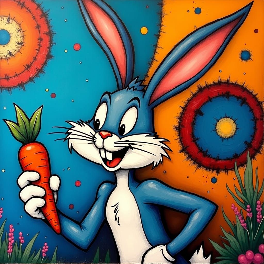 Bugs Bunny in Surrealist Pop Art Style