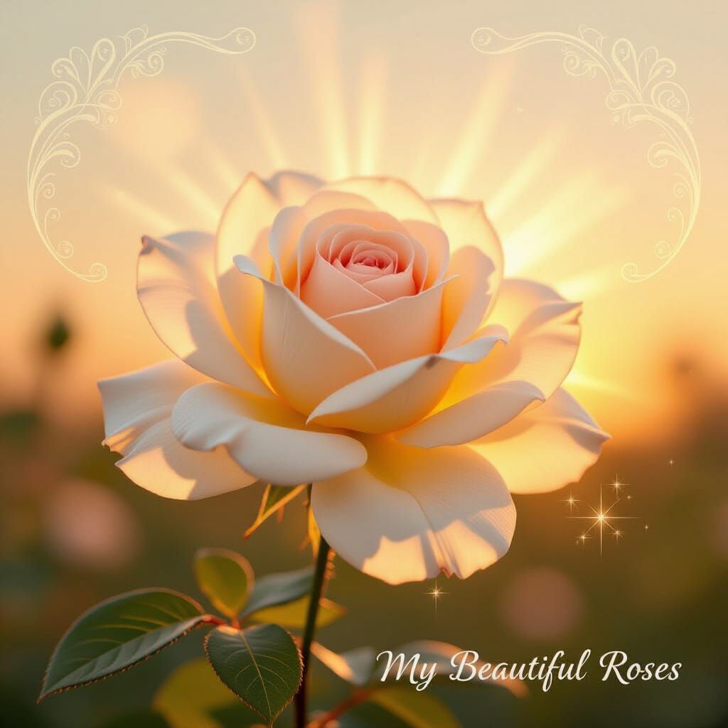 Luminous Rose Radiating Serene Energy