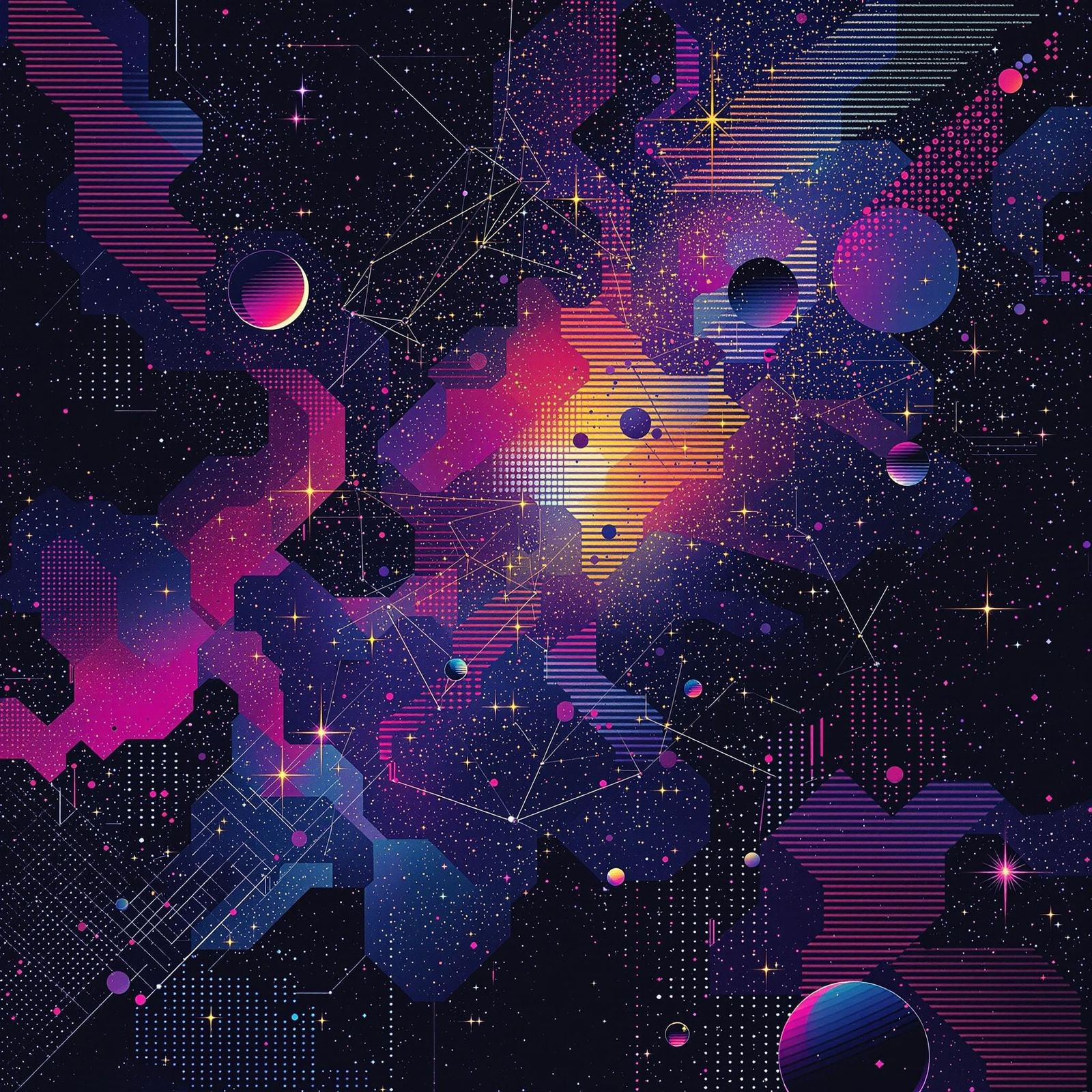 IndigoCore Glitch Error: Maximalist Constellation Abstract