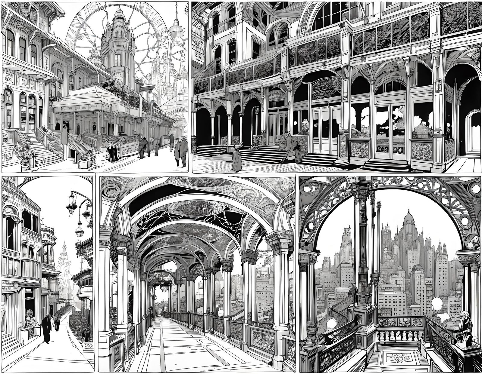 Art Nouveau Comic Book Panel by Doran and Kaluta