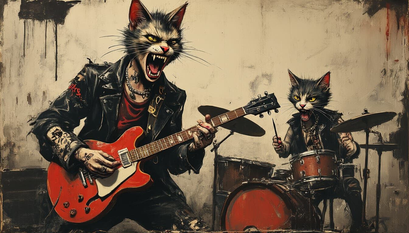 Anthropomorphic Cats Perform Grungy 90s Hiphop Concert