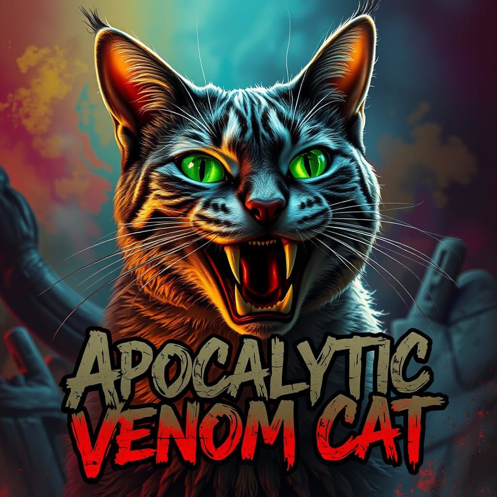 Apocalyptic Venom Feline in Cyberpunk Style