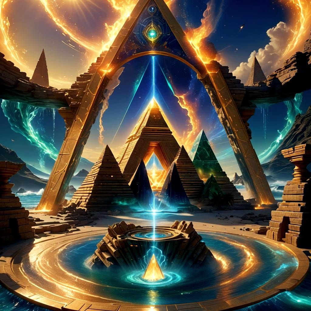 Teleportation Device Generates Atlantis Pyramid Portal