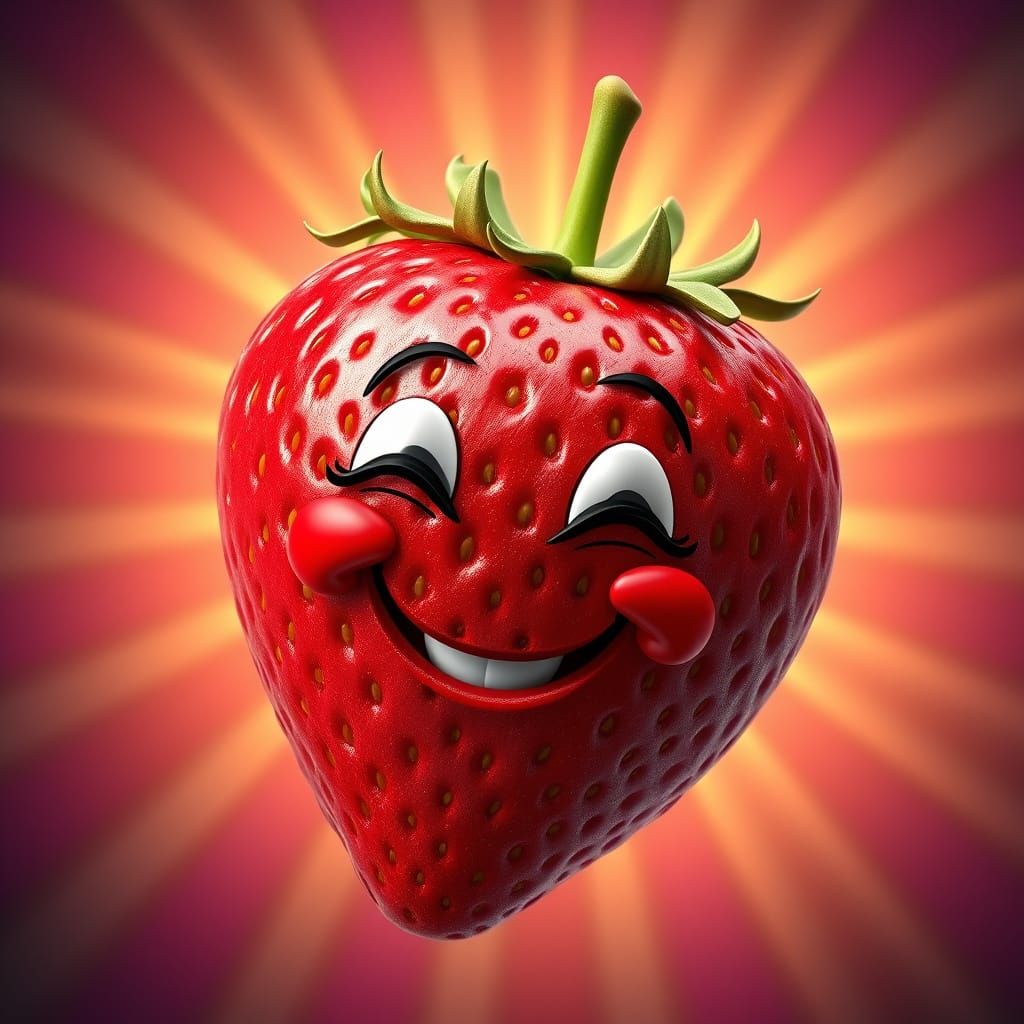 Vibrant Strawberry Character in Stunning 4K