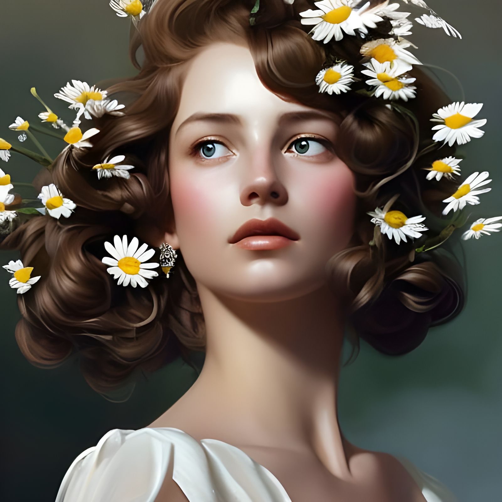 Daisy Dress Portrait in Hyperdetailed Style