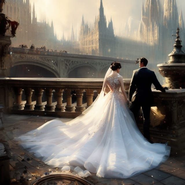 Ethereal Bride in Hyperdetailed Wedding Portrait