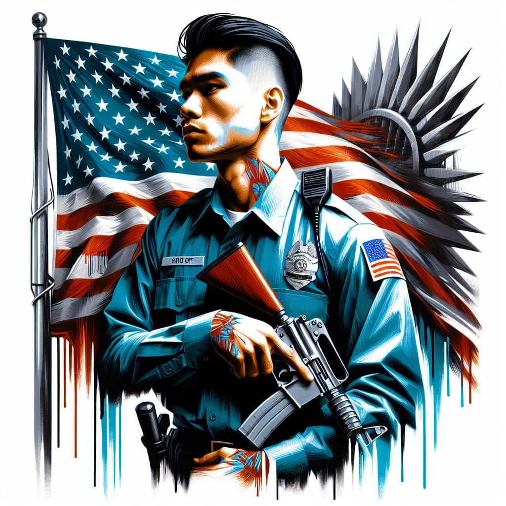 Correctional Officer Portrait in Street Art Style